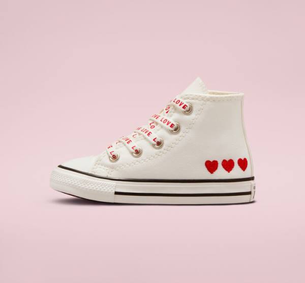 Tenisi Inalti Converse Chuck Taylor All Star Crafted with Love Albi Rosii | CV-571OWC