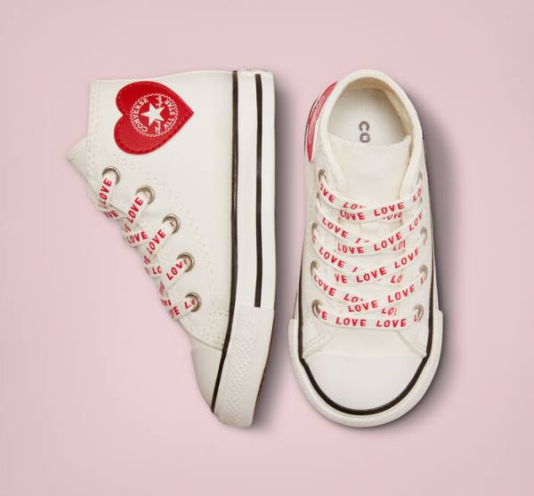 Tenisi Inalti Converse Chuck Taylor All Star Crafted with Love Albi Rosii | CV-571OWC