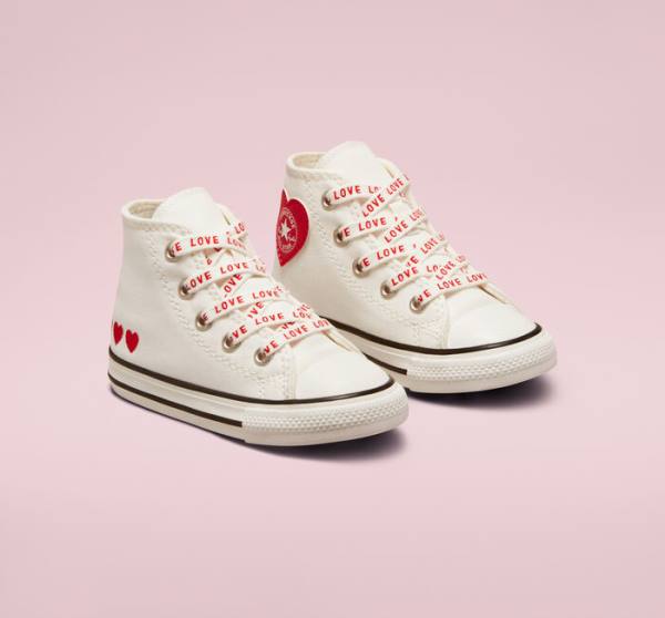 Tenisi Inalti Converse Chuck Taylor All Star Crafted with Love Albi Rosii | CV-571OWC