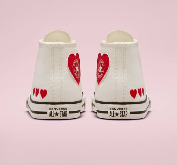 Tenisi Inalti Converse Chuck Taylor All Star Crafted with Love Albi Rosii | CV-571OWC