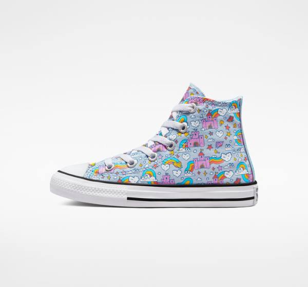 Tenisi Inalti Converse Chuck Taylor All Star Rainbow Castles Albastri Roz | CV-584IYN