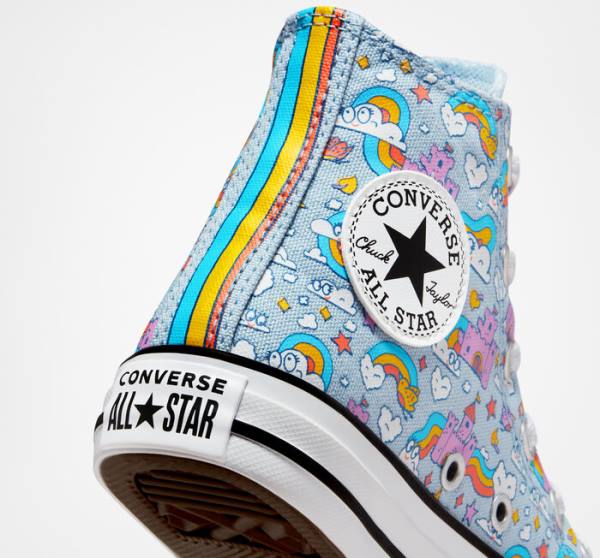 Tenisi Inalti Converse Chuck Taylor All Star Rainbow Castles Albastri Roz | CV-584IYN