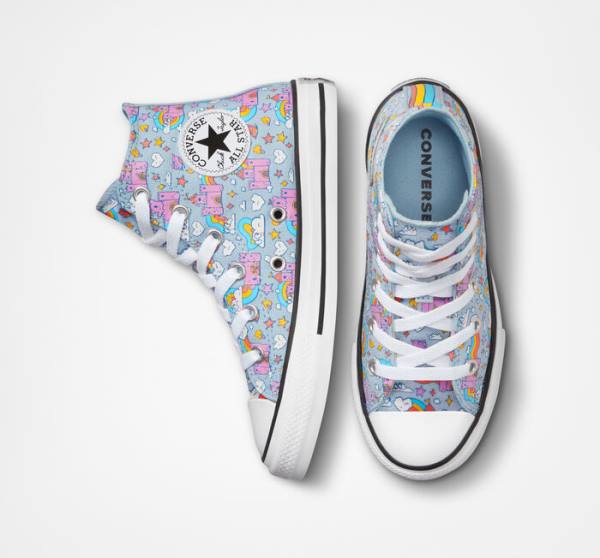 Tenisi Inalti Converse Chuck Taylor All Star Rainbow Castles Albastri Roz | CV-584IYN