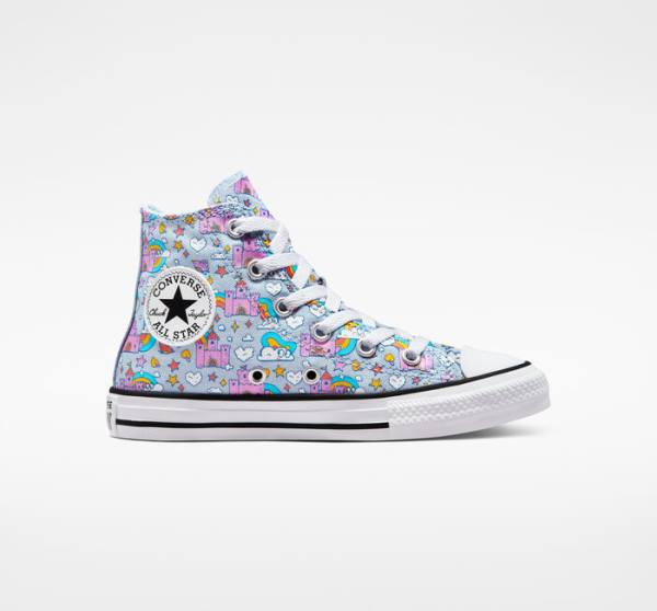 Tenisi Inalti Converse Chuck Taylor All Star Rainbow Castles Albastri Roz | CV-584IYN