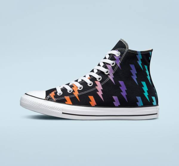 Tenisi Inalti Converse Chuck Taylor All Star Archive Prints Negrii Albastri Turcoaz | CV-591KXP