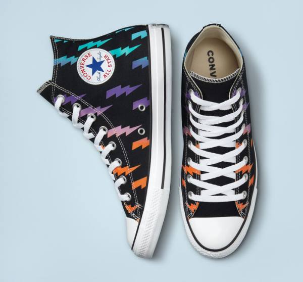 Tenisi Inalti Converse Chuck Taylor All Star Archive Prints Negrii Albastri Turcoaz | CV-591KXP