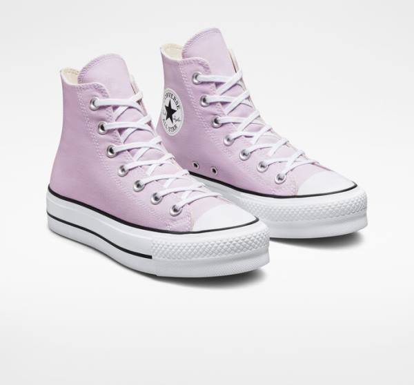 Tenisi Inalti Converse Chuck Taylor All Star Lift Platforma Seasonal Color Albi Negrii | CV-592ARN