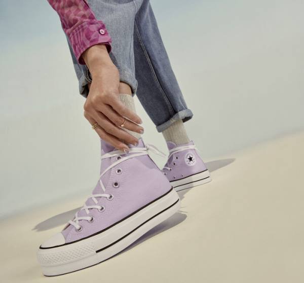 Tenisi Inalti Converse Chuck Taylor All Star Lift Platforma Seasonal Color Albi Negrii | CV-592ARN