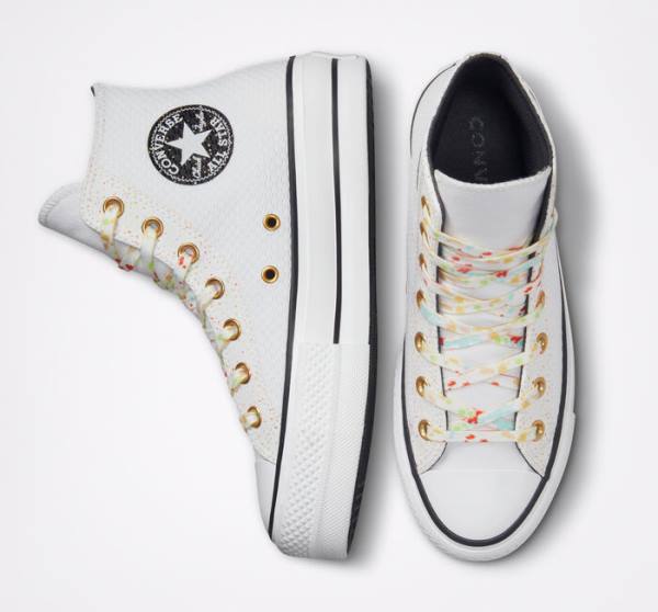 Tenisi Inalti Converse Chuck Taylor All Star Lift Platforma Splatter Albi Albi | CV-648YWZ