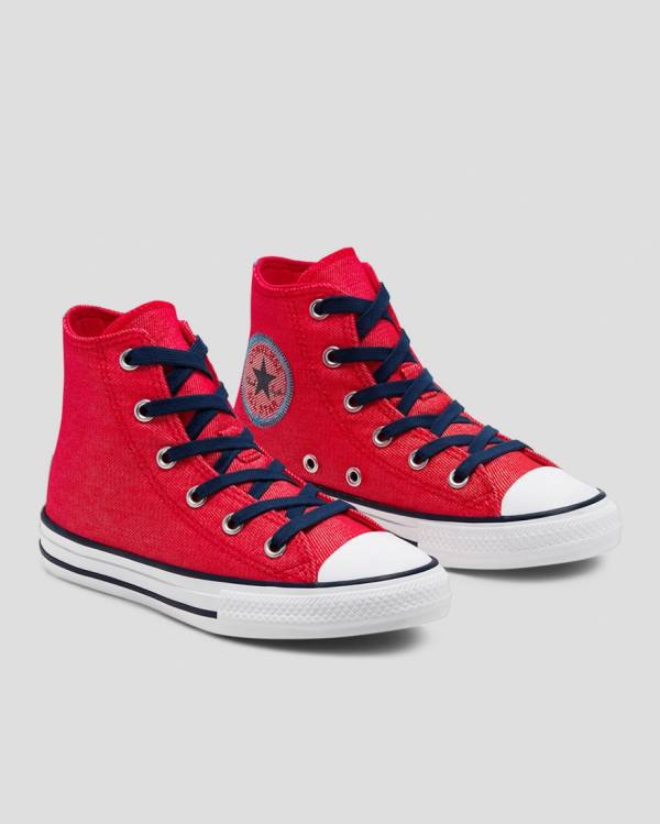 Tenisi Inalti Converse Chuck Taylor All Star Denim Reverse Twill Rosii | CV-684DPY