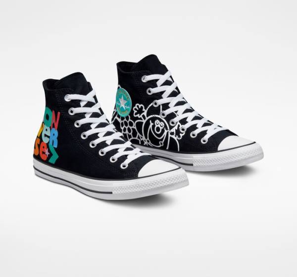 Tenisi Inalti Converse Chuck Taylor All Star Floral Negrii Albi Albastru Deschis | CV-716ANO