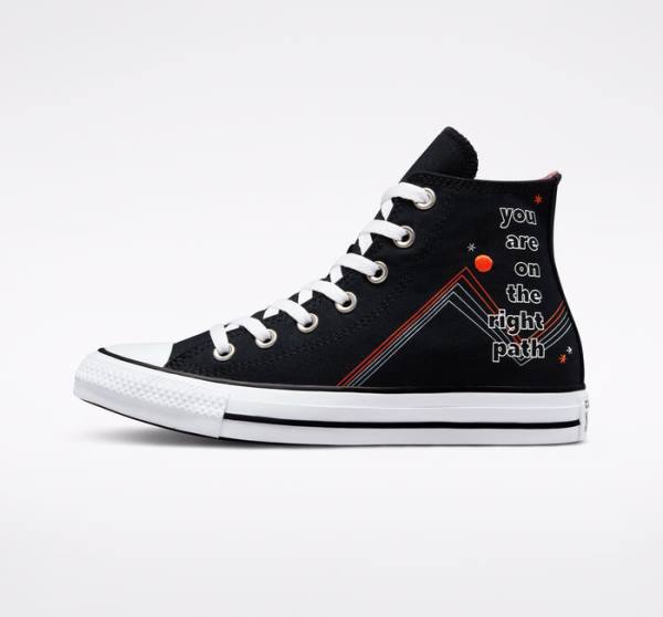 Tenisi Inalti Converse Chuck Taylor All Star You Are On The Right Path Negrii Albi | CV-719UHF