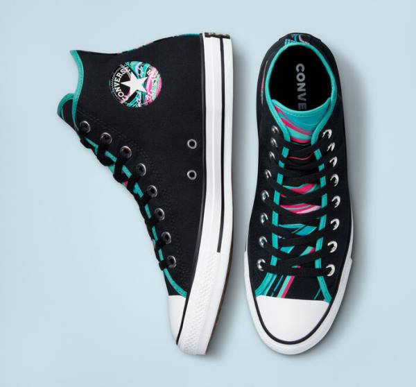 Tenisi Inalti Converse Chuck Taylor All Star Marbled Negrii Colorati Albi | CV-726LYK