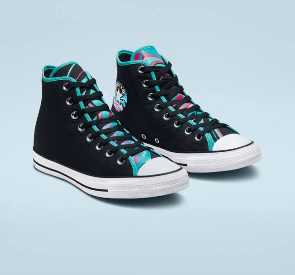 Tenisi Inalti Converse Chuck Taylor All Star Marbled Negrii Colorati Albi | CV-726LYK