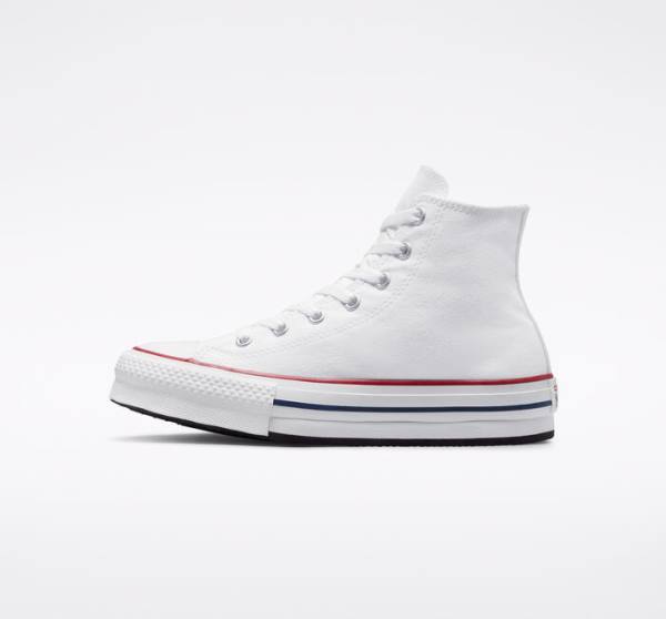 Tenisi Inalti Converse Chuck Taylor All Star Lift Platforma Albi Rosii Inchis Bleumarin | CV-780HKB