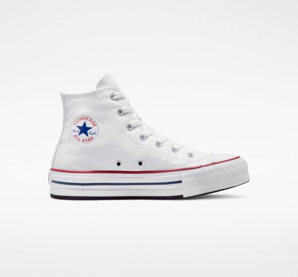 Tenisi Inalti Converse Chuck Taylor All Star Lift Platforma Albi Rosii Inchis Bleumarin | CV-780HKB