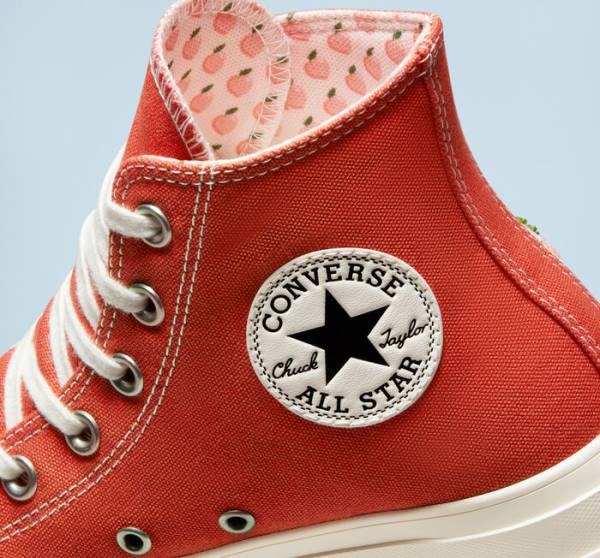 Tenisi Inalti Converse Chuck Taylor All Star Lift Platforma Peaches Portocalii Negrii | CV-781JRN