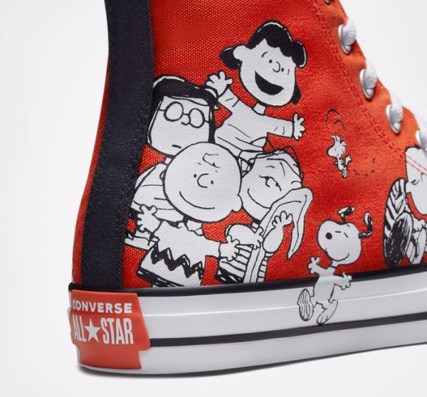 Tenisi Inalti Converse Peanuts Chuck Taylor All Star Rosii Negrii Albi | CV-046HQN