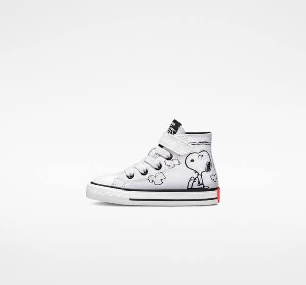 Tenisi Inalti Converse Peanuts Chuck Taylor All Star Easy-On Albi Negrii Rosii | CV-235ZSM