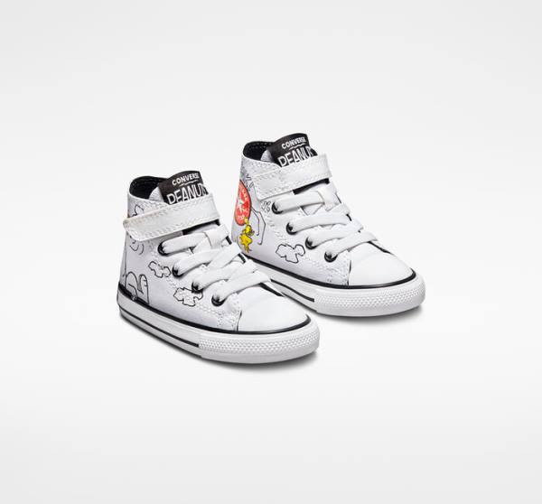 Tenisi Inalti Converse Peanuts Chuck Taylor All Star Easy-On Albi Negrii Rosii | CV-235ZSM