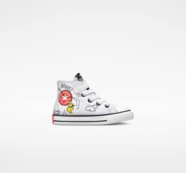 Tenisi Inalti Converse Peanuts Chuck Taylor All Star Easy-On Albi Negrii Rosii | CV-235ZSM