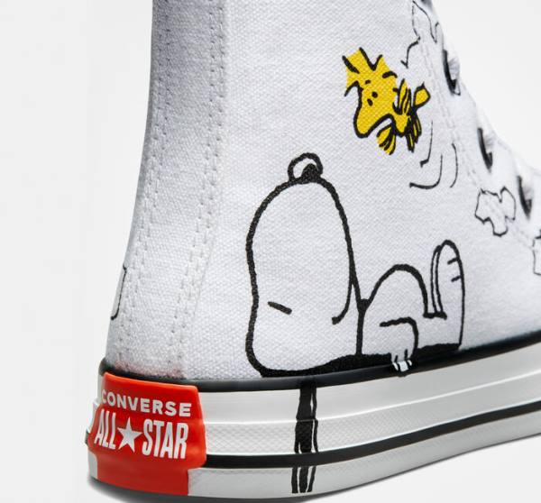 Tenisi Inalti Converse Peanuts Chuck Taylor All Star Albi Negrii Rosii | CV-326AIT