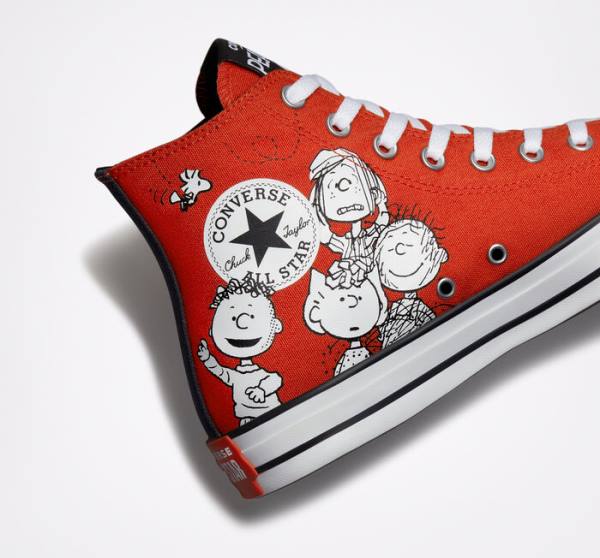 Tenisi Inalti Converse Peanuts Chuck Taylor All Star Rosii Negrii Albi | CV-678BFQ