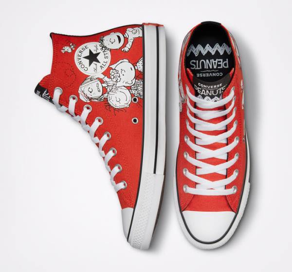 Tenisi Inalti Converse Peanuts Chuck Taylor All Star Rosii Negrii Albi | CV-678BFQ