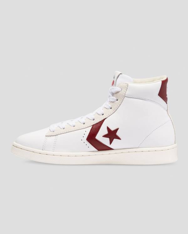 Tenisi Inalti Converse Pro Piele Italy Albi Rosii | CV-836LJE