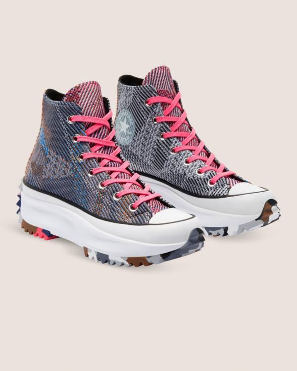 Tenisi Inalti Converse Run Star Hike Knit Print Albastri Rosii | CV-475ANE