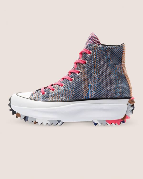 Tenisi Inalti Converse Run Star Hike Knit Print Albastri Rosii | CV-475ANE