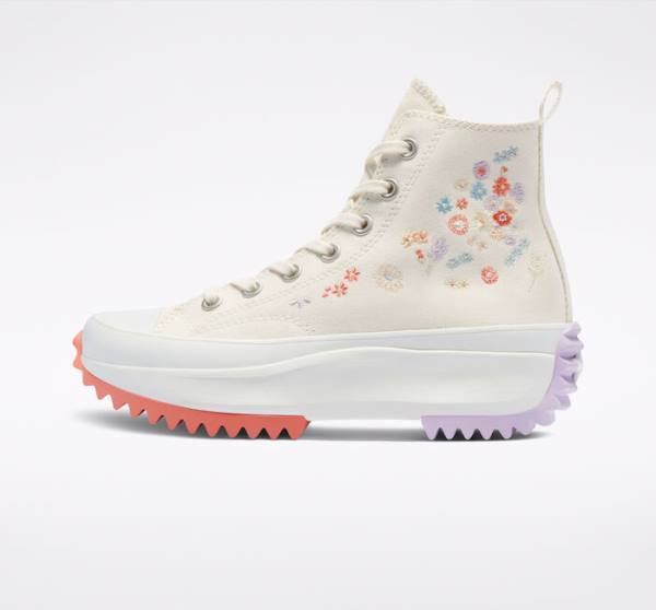 Tenisi Inalti Converse Run Star Hike Platforma Embroidered Floral Albastru Deschis | CV-046PHD