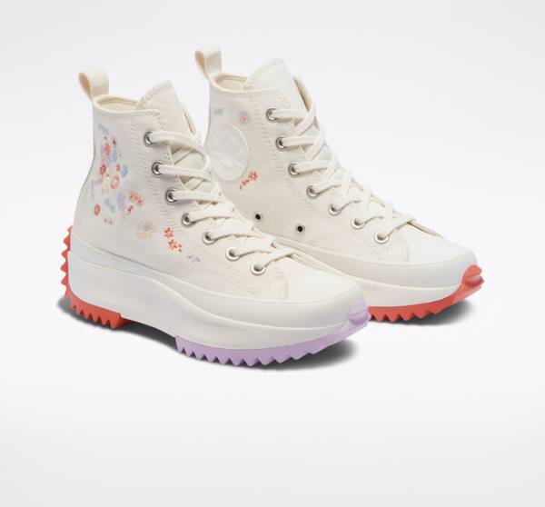 Tenisi Inalti Converse Run Star Hike Platforma Embroidered Floral Albastru Deschis | CV-046PHD