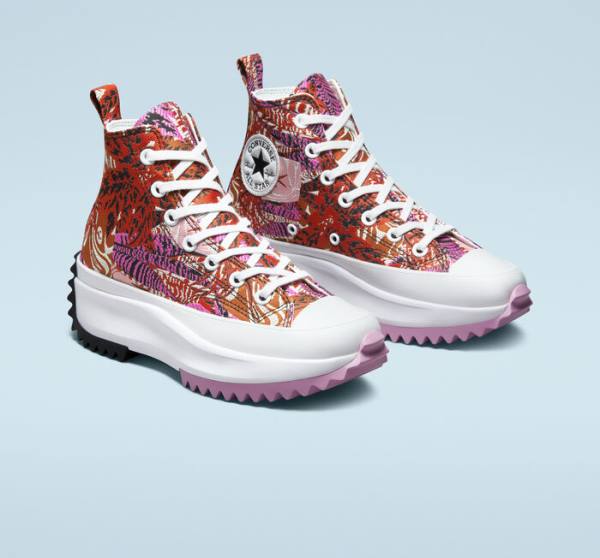 Tenisi Inalti Converse Run Star Hike Platforma Tropical Florals Portocalii Negrii Albi | CV-463NMF