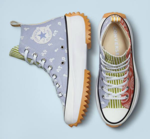 Tenisi Inalti Converse Run Star Hike Platforma Floral Stripes Albastri Portocalii | CV-961SNX