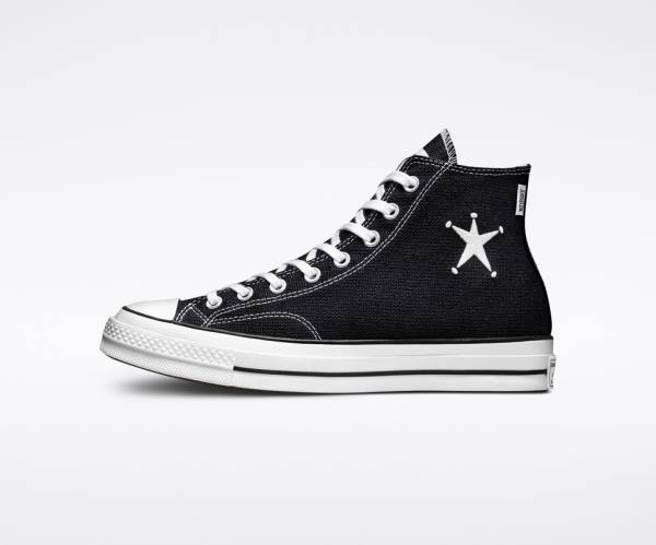 Tenisi Inalti Converse Stussy Chuck 70 Negrii Albi | CV-014HDR