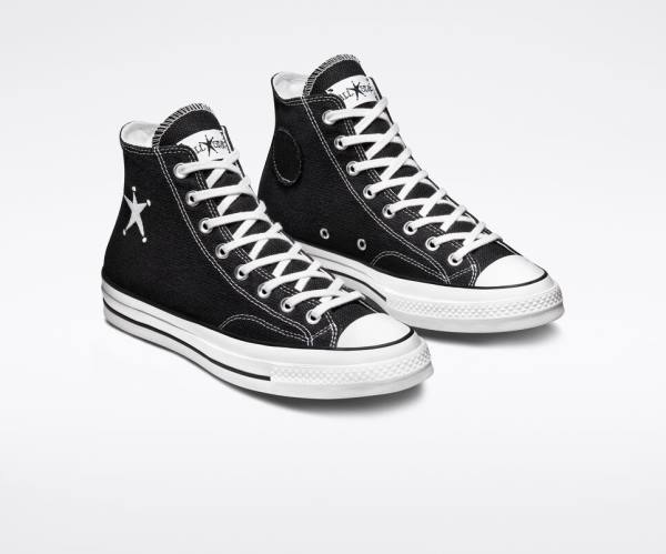 Tenisi Inalti Converse Stussy Chuck 70 Negrii Albi | CV-402CBH