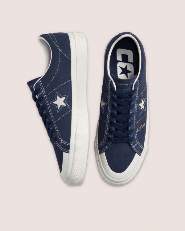 Tenisi Low Top Converse CONS Alexis Sablone One Star Pro Piele Intoarsa Albastri | CV-713XAE