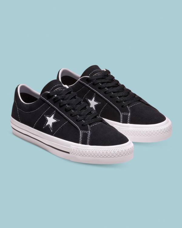 Tenisi Low Top Converse CONS One Star Pro Piele Intoarsa Negrii | CV-245HPF