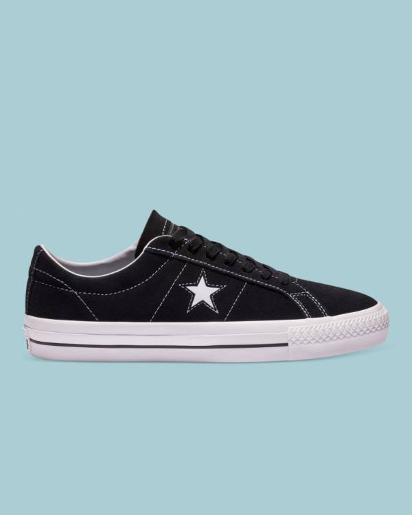 Tenisi Low Top Converse CONS One Star Pro Piele Intoarsa Negrii | CV-245HPF