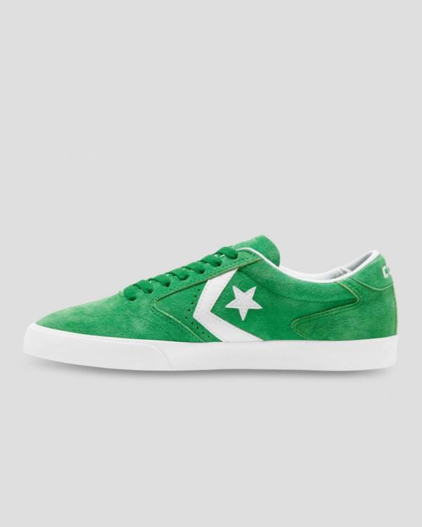 Tenisi Low Top Converse Checkpoint Pro Pigskin Piele Intoarsa Verzi | CV-389JAF