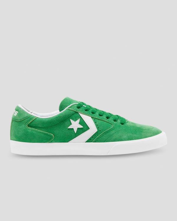 Tenisi Low Top Converse Checkpoint Pro Pigskin Piele Intoarsa Verzi | CV-389JAF