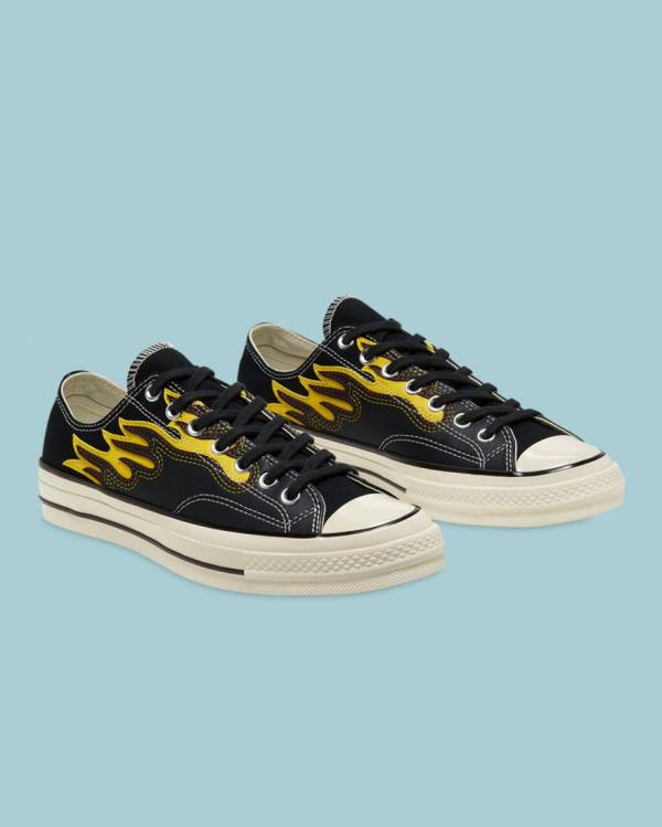 Tenisi Low Top Converse Chuck 70 Archive Flame Overlay Negrii | CV-201RTP