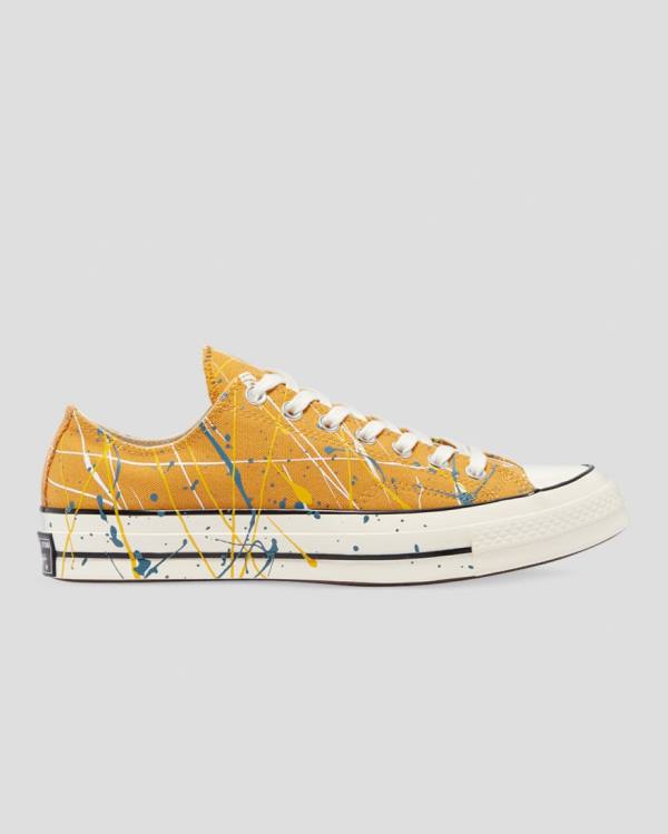 Tenisi Low Top Converse Chuck 70 Archive Print Paint Splatter Galbeni | CV-263QYX