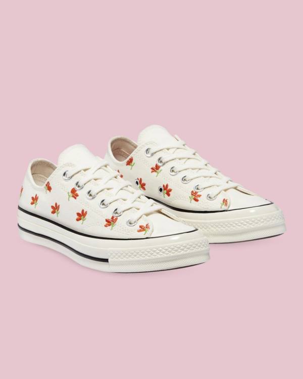 Tenisi Low Top Converse Chuck 70 Embroidered Garden Party Bej | CV-459PXM