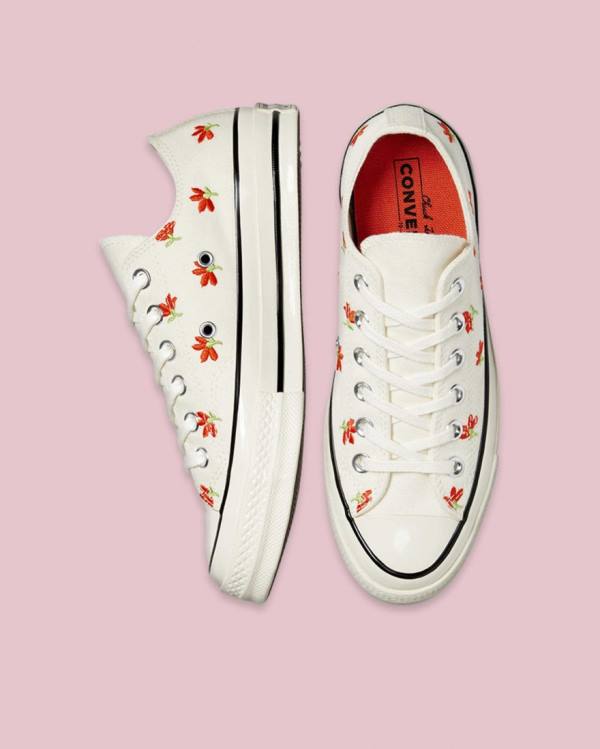 Tenisi Low Top Converse Chuck 70 Embroidered Garden Party Bej | CV-459PXM