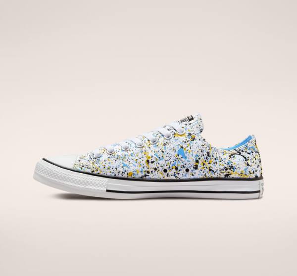 Tenisi Low Top Converse Chuck Taylor All Star Archive Paint Splatter Albi Albastri | CV-048QJV