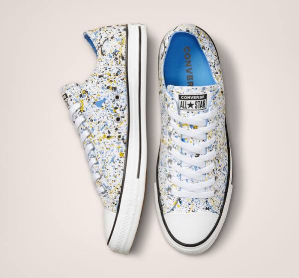 Tenisi Low Top Converse Chuck Taylor All Star Archive Paint Splatter Albi Albastri | CV-048QJV