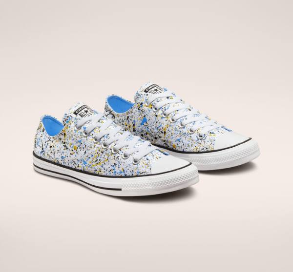 Tenisi Low Top Converse Chuck Taylor All Star Archive Paint Splatter Albi Albastri | CV-048QJV