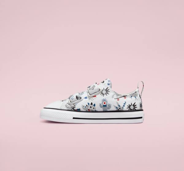 Tenisi Low Top Converse Chuck Taylor All Star Easy-On Creatures Albi Gri Albastri | CV-056YKF